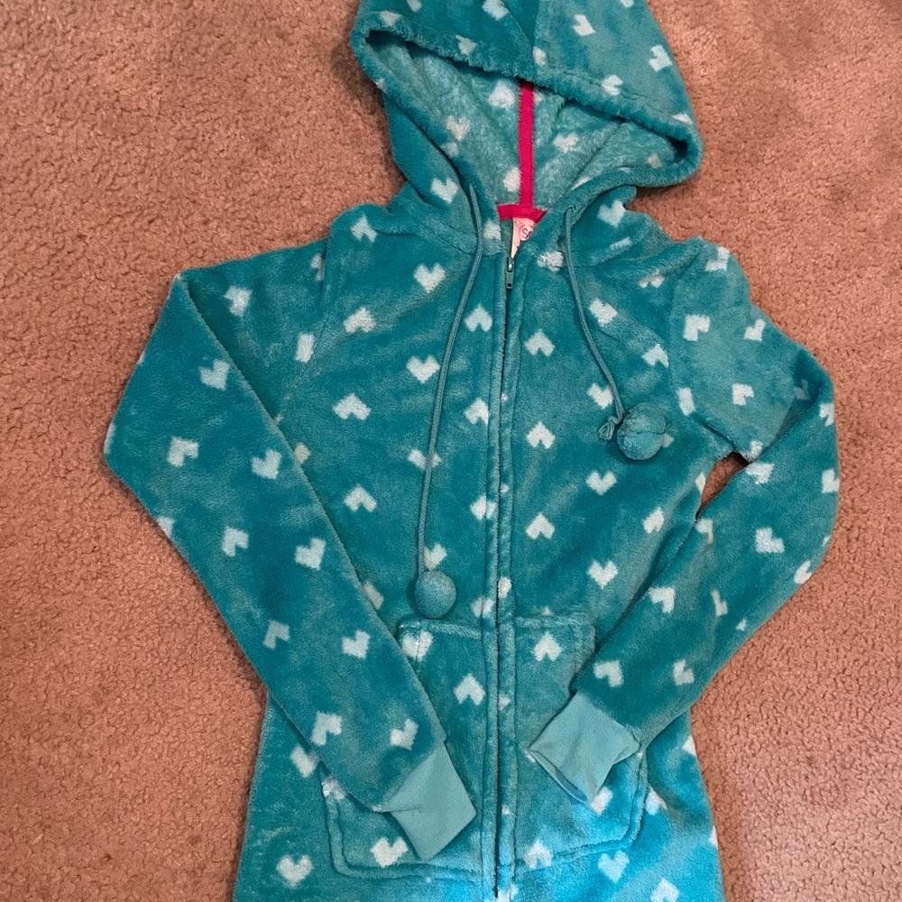 SO Blue and White Heart Pattern Onsie